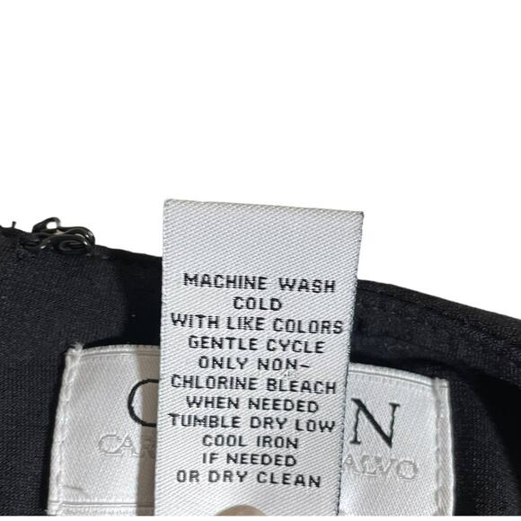 Carmen Marc Valvo Women's Lace Long Sleeve Dress Black 8 Party Feminine Classic - Picture 9 of 10